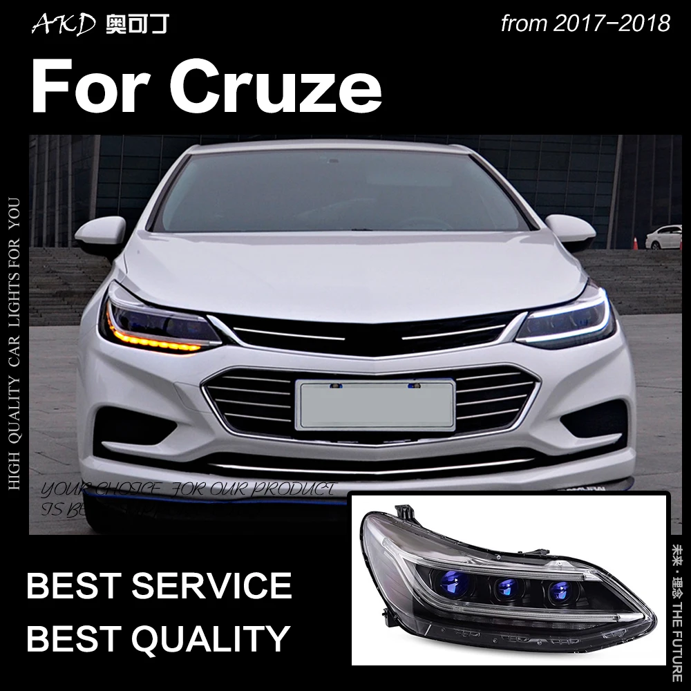 AKD автомобильный Стайлинг Головной фонарь для Chevrolet Cruze фары- все новые Cruze светодиодный фары DRL Hid Bi Xenon автомобильные аксессуары