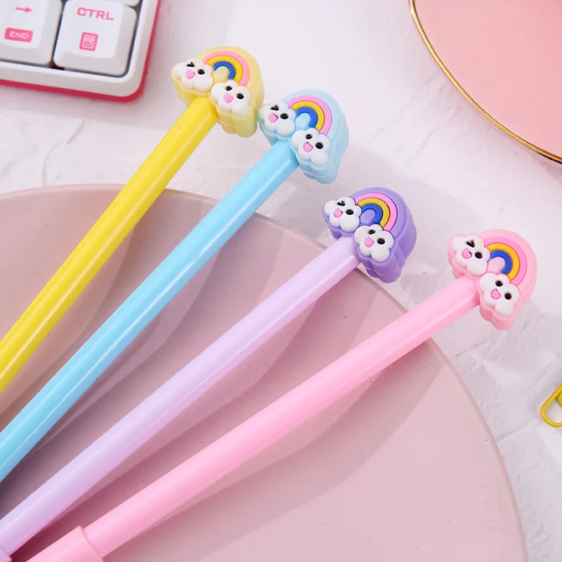 

Creative Rainbow Gel Pen for writing Cute black ink neutral pens Promotional Gift Stationery School & Office Supply