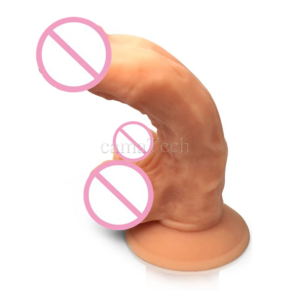 Силиконовый реалистичный фаллоимитатор на присоске член с шариками киска точка G