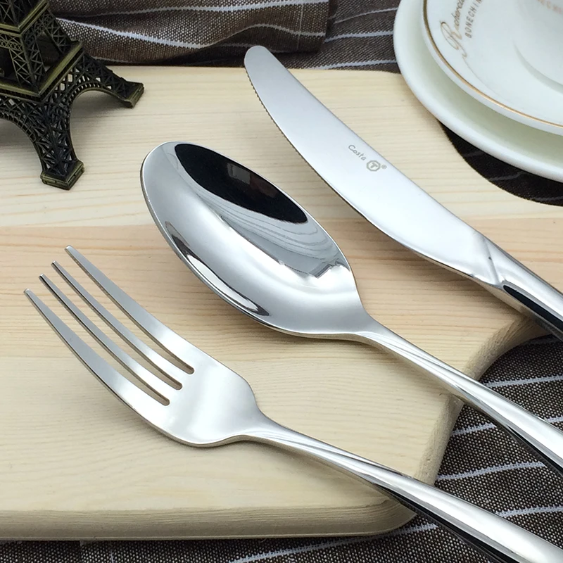 Набор столовых приборов из 24 предметов высшего класса нержавеющей стали 18/8