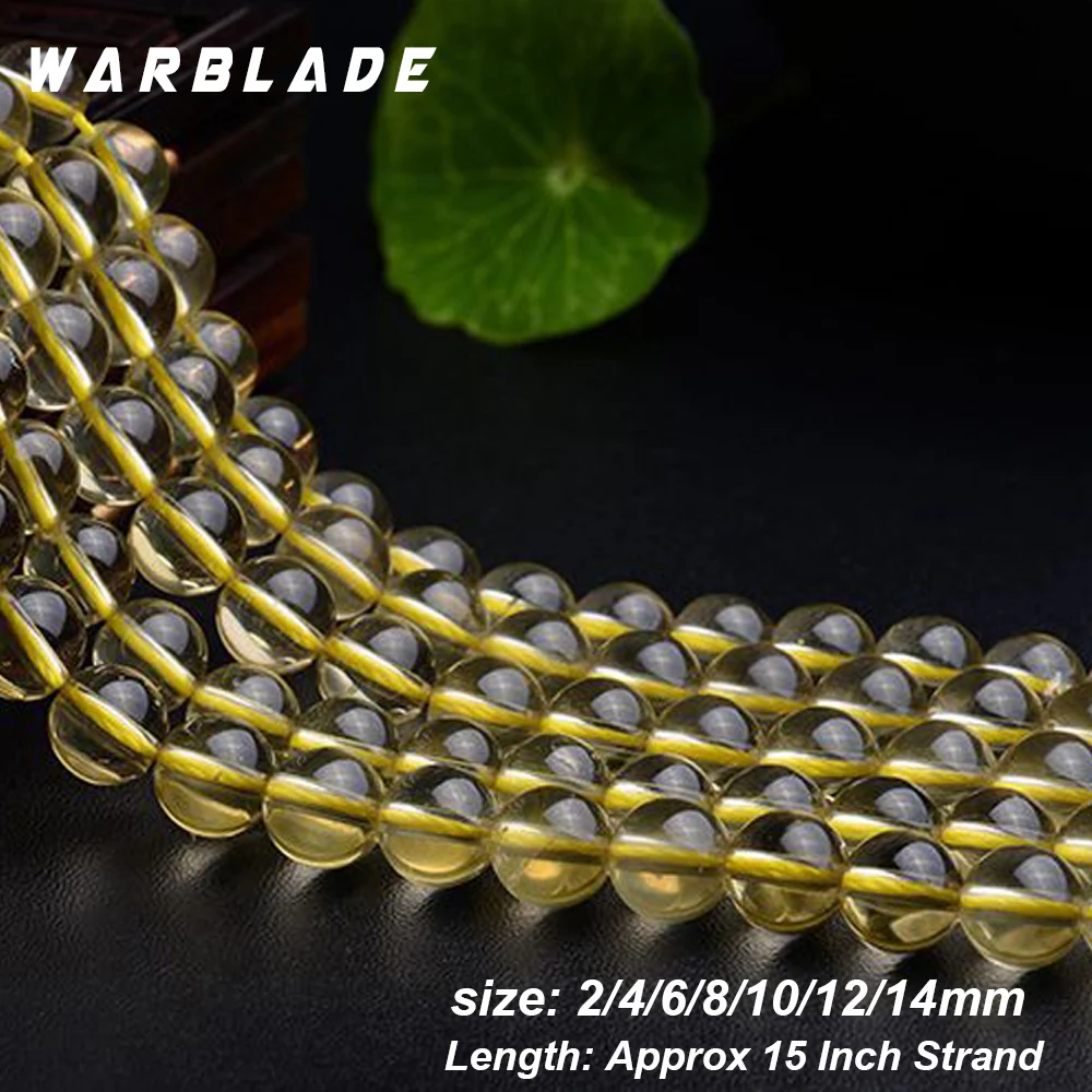 WarBLade AAAAAA бусины из натурального камня 6A цитрин круглые желтые с кристаллами 6 мм 8