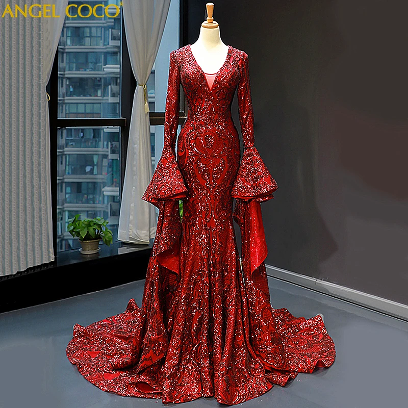 Роскошное вечернее платье из Саудовской Аравии 2020 элегантное сексуальное с v