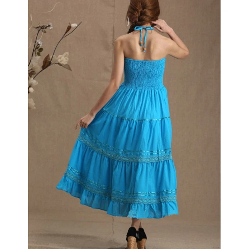 Женская плиссированная длинная юбка-макси Повседневная цыганский стиль бохо из