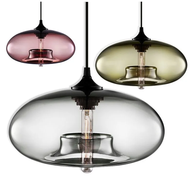 

Modern multicolor glass pendant light cute ball shape lamp kitchen island lighting LED Edison line pendant lamp