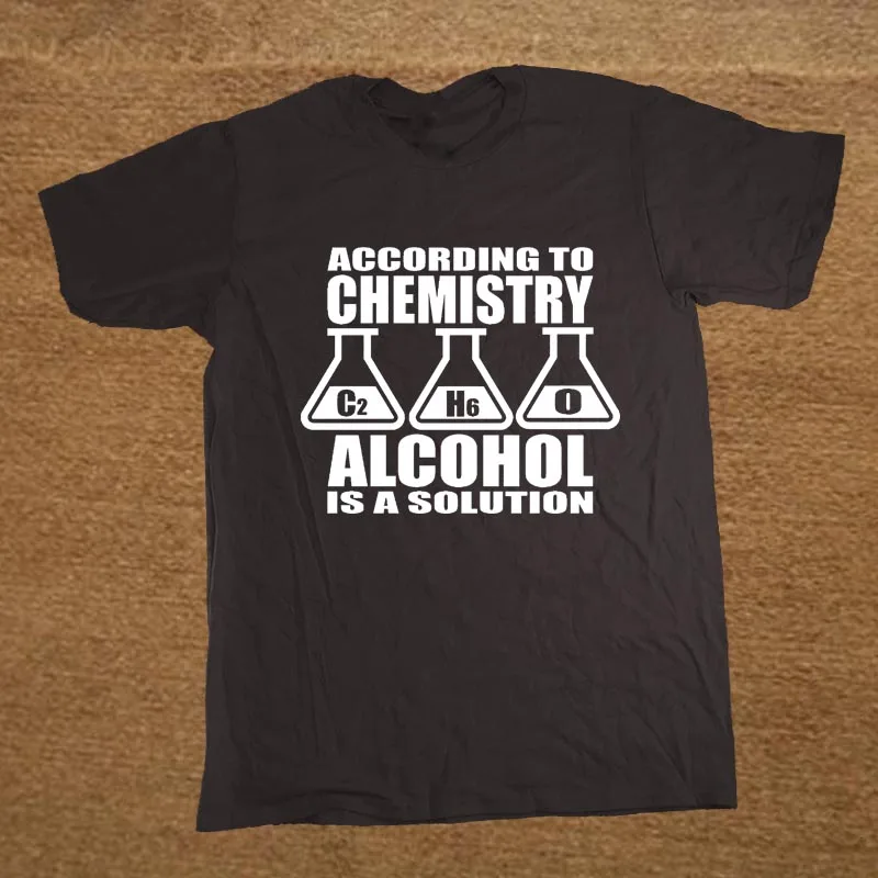Новый Летний Стиль Смешно АЛКОГОЛЬ Является РЕШЕНИЕ Футболка Мужчины