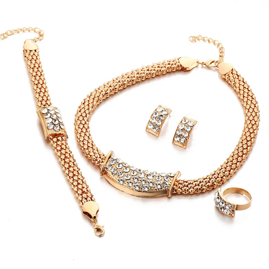 Мода Африканский комплект ювелирных изделий Свадебные бижутерного Серьги