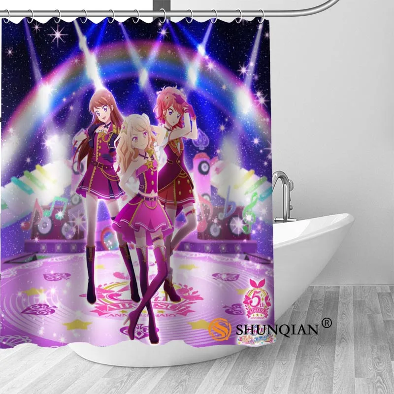 Новый Aikatsu! Занавеска для душа украшения ванной комнаты дома водонепроницаемая
