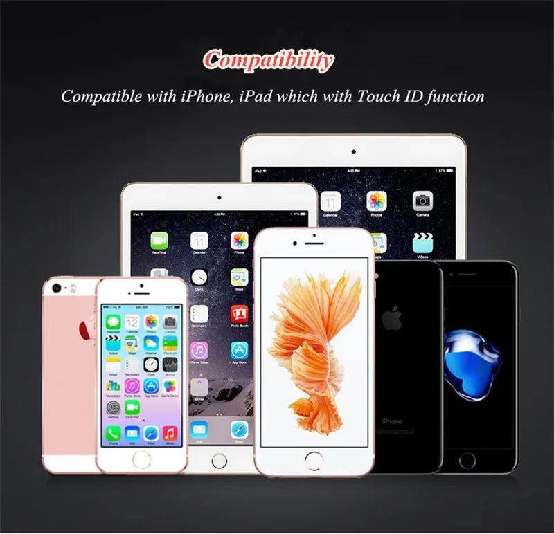 Алюминиевая наклейка для iPhone 7/6S/6 Plus SE/5S с функцией распознавания отпечатков