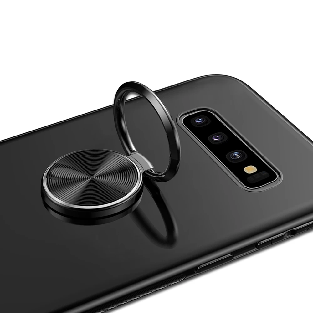 Eqvvol подставка с магнитным кольцом чехол для samsung Galaxy S9 S10 PLus S10e полный TPU Мягкий
