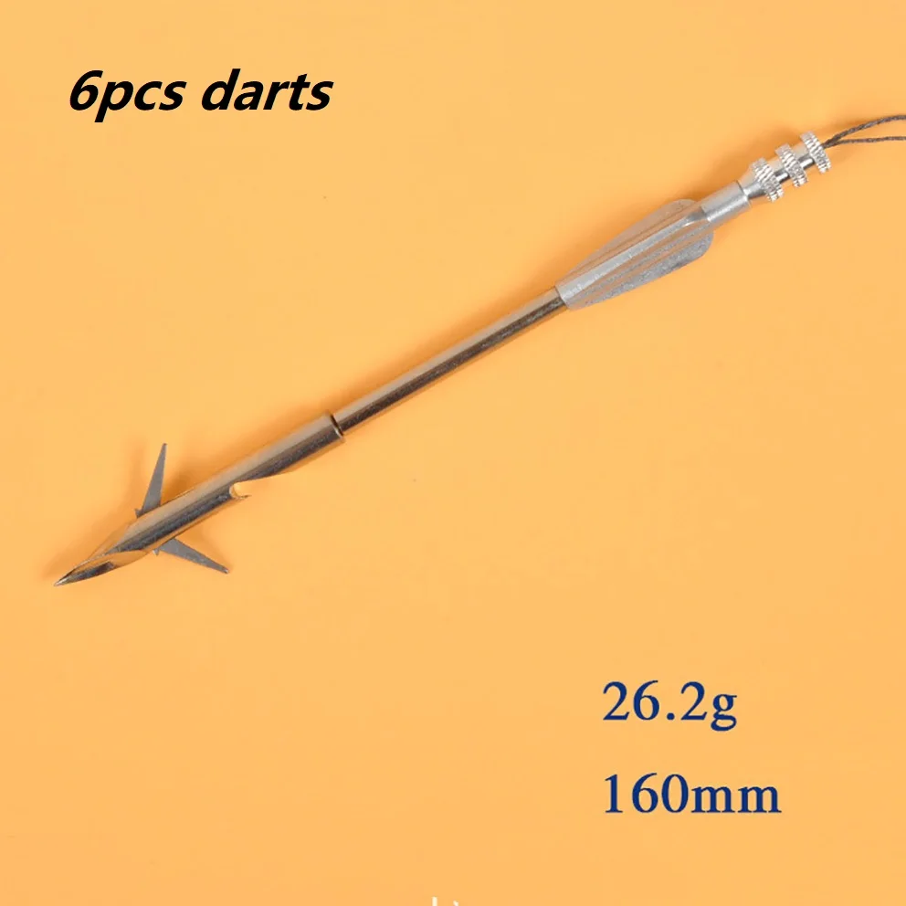6pcs darts no box 6 шт. 160 мм глубоководные рыболовные дротики с треугольной спиральной рогаткой катапульта рыбы Рогатка стрела голова катапульта Дартс коробка - Цвет: 6pcs darts no box