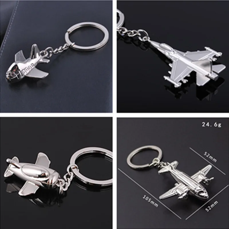 

18 Style 3D Personality Creative Metal Aaircraft Model Keychain For Women Men High Quality Charm Pendants Car Keyring Key Chain