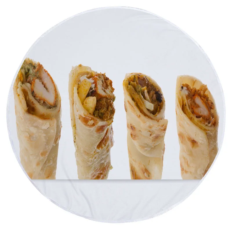 Круглое пляжное полотенце Burrito с мексиканской тортиллой накидкой банное из