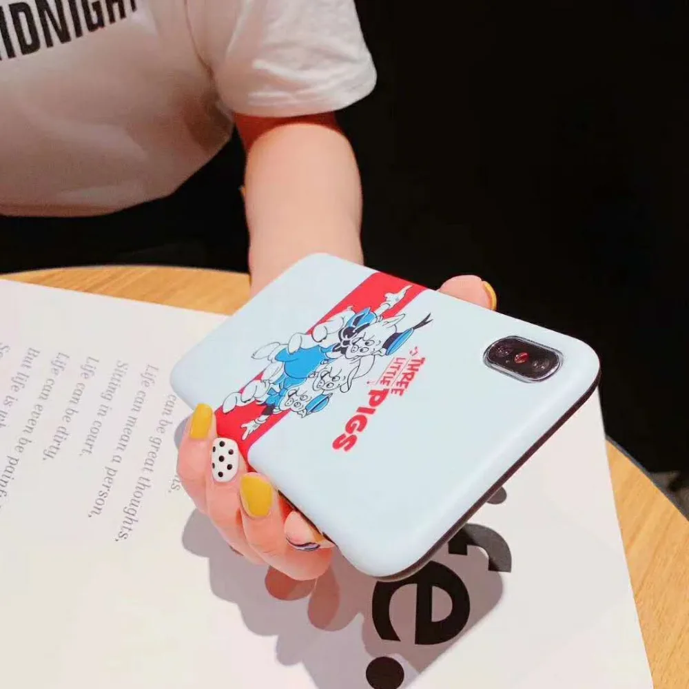 Disney Три поросенка для iPhone 6 6s 7 8 плюс Чехол X xs xr xsmax Матовая Мягкая Оболочка