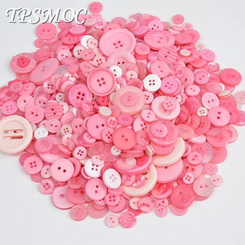 

Высококачественная серия TPSMOC Sweet Pink, 50 г, шитье с 2 отверстиями, смешанные промоакция, пуговицы, полимерный скрапбук для шитья, сделай сам