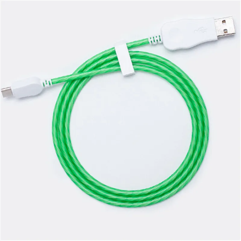 Светодиодный светящийся струящийся зарядный кабель type C Micro USB для samsung Galaxy S8 S9, usb-кабель для передачи данных, суперзарядка для huawei P20