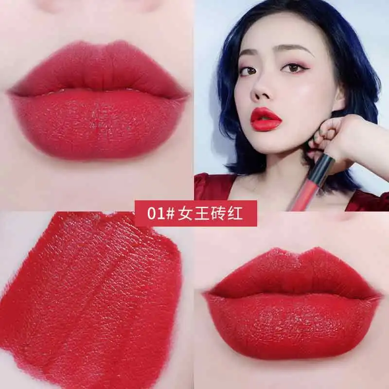 01 Novo velvet matte lip gloss Pen shape long lasting waterproof sexy red beans batom nude brown lip tint moisture lipstick BN162 - Цвет: 01