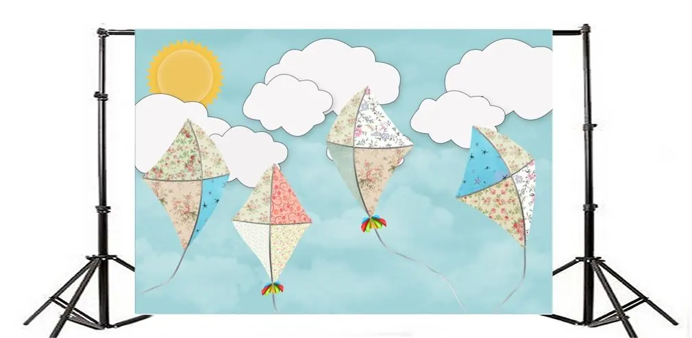 

Фон для фотосъемки с голубым небом белым облаком солнцем