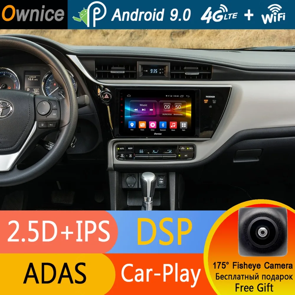 8 ядер &quotIPS Android 9 0 автомобильный DVD GPS Navi 4G + 32G для Toyota Corolla 2016 2017 2018 Автомобильный
