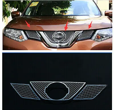 

Front Grille Grill Bezel Honeycomb Mesh Cover for Nissan Rogue X-Trail 2014-2016