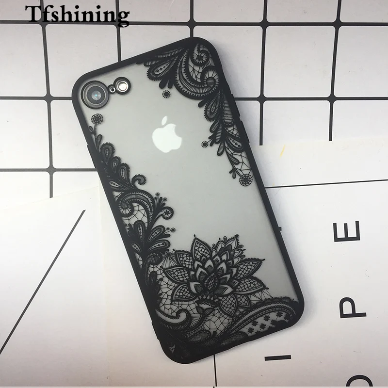 Чехол Tfshining в стиле ретро с кружевными цветами для iphone XS Max XR матовый чехол из ТПУ
