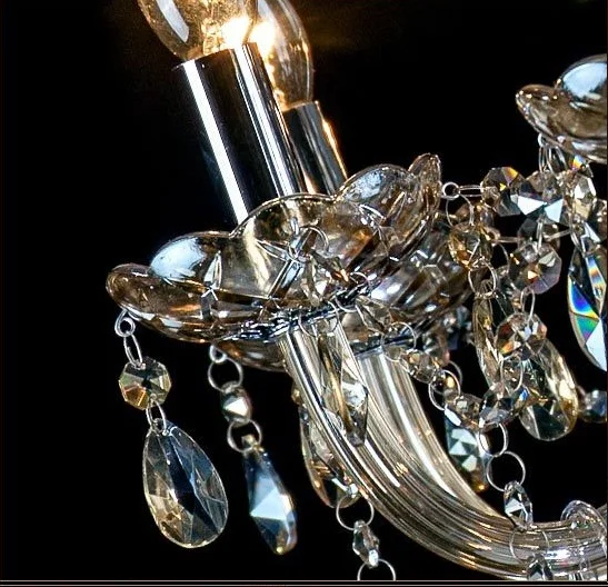 Современная хрустальная люстра, домашнее освещение, люстры de cristal, украшение, роскошная свеча, люстра, подвески, лампа для гостиной, для помещений - Цвет абажура: cognac silver