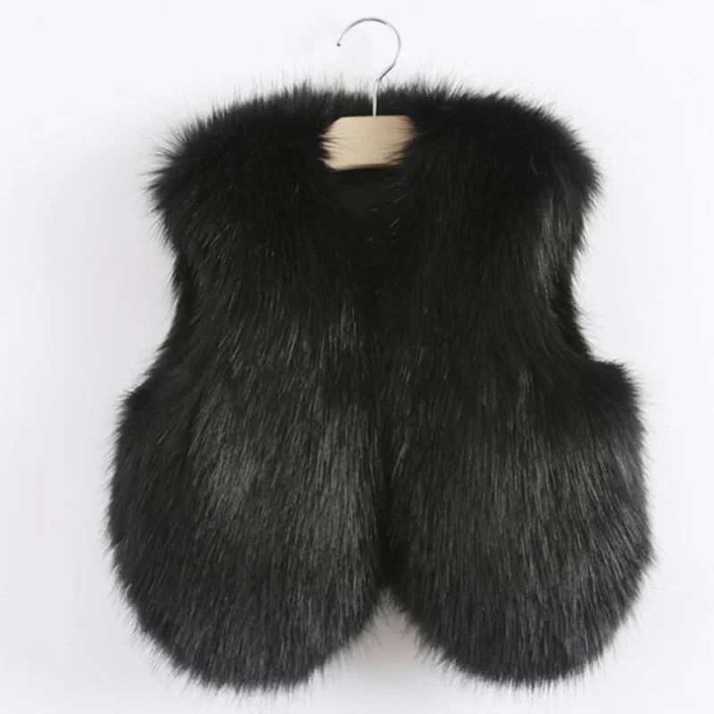 Новый Зимний Детский жилет качественное пальто с искусственным мехом верхняя