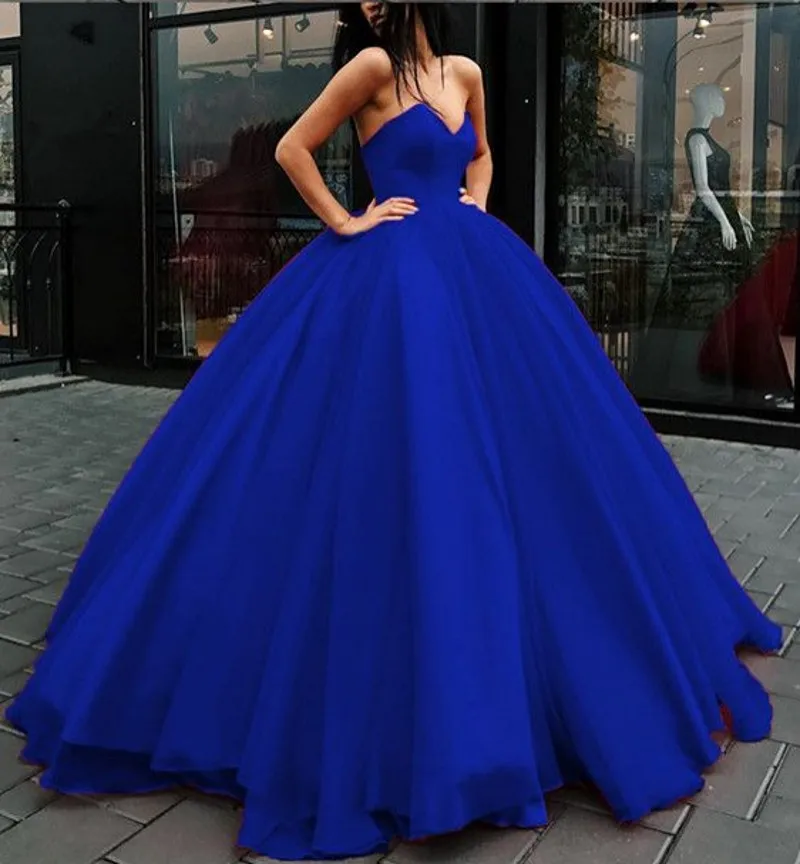 royal blue Простое выпускное Бальное Платье милое vestidos de graduacion тюль vestido formatura бальное платье длинное вечернее платье для выпускного вечера es - Цвет: royal blue