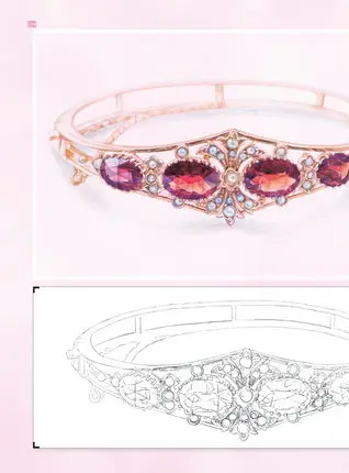 Дизайн ювелирных изделий энтузиасты Рисование книга Кристалл Красивый цветной