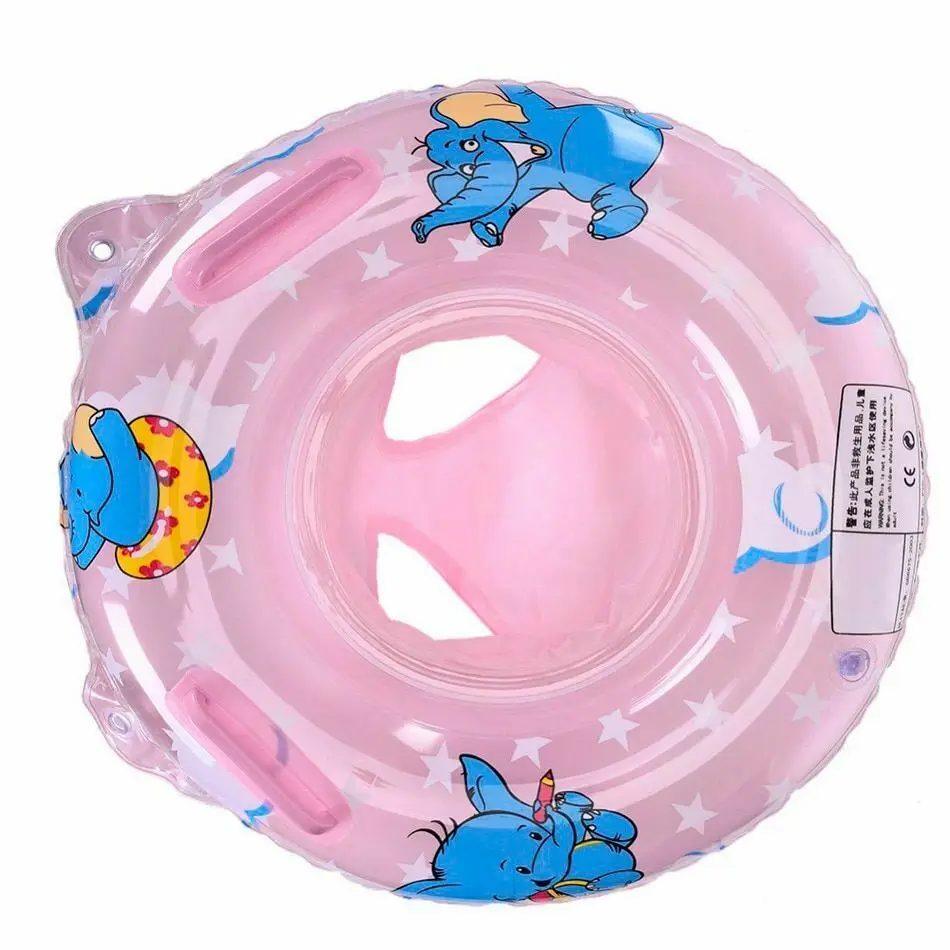 Розовый Infant Baby Inflatable Swim Circle Double Handle Safety Baby Seat Float Swiming Pool Ring Inflatable Water Toys Swimming - Цвет: Розовый