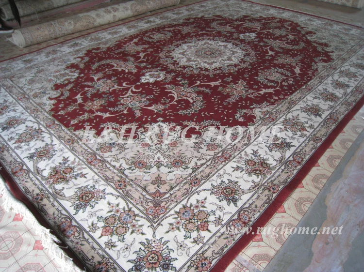 Beste Verzending 10'x14' 160 Lijn Handgemaakte Wol En Zijde Oosterse Perzisch Tapijt Handgeknoopte Perzische Tapijt Voor Decoratie