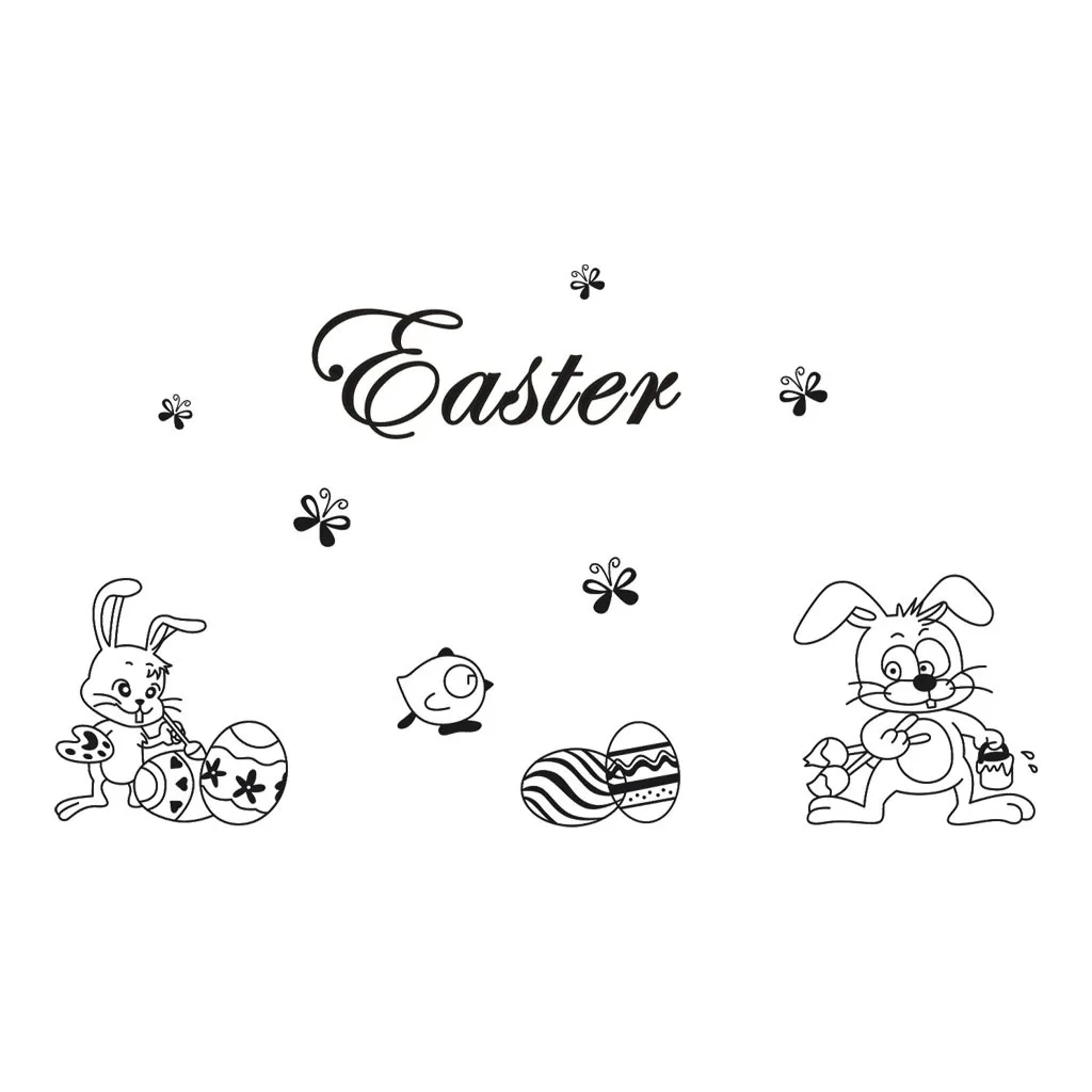 Счастливый Пасхальный кролик виниловая наклейка Мобильная креативная настенная