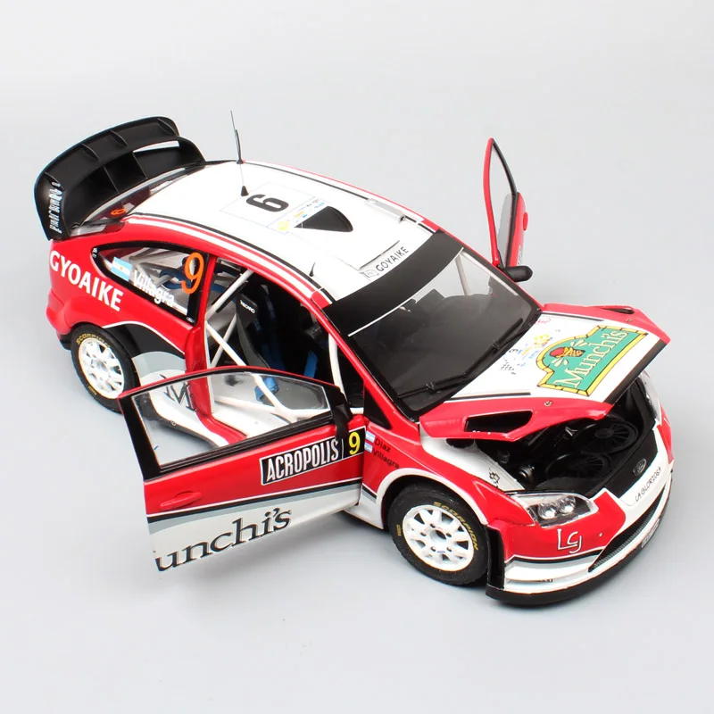1:18 масштаб Большой sunstar большой Ford RS WRC 2008 драйвер № 9 F. Вильягра ралли Acropol игрушечные машинки модели гоночного автомобиля игрушка