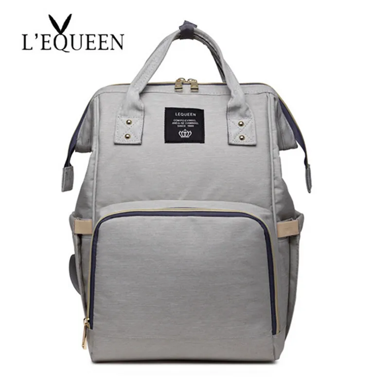 Light grey LEQUEEN Baby Care пеленка сумка мама папа большой емкости путешествия рюкзак для мам Материнство влажная Сумка водонепроницаемая Детская сумка для беременных - Цвет: Light grey