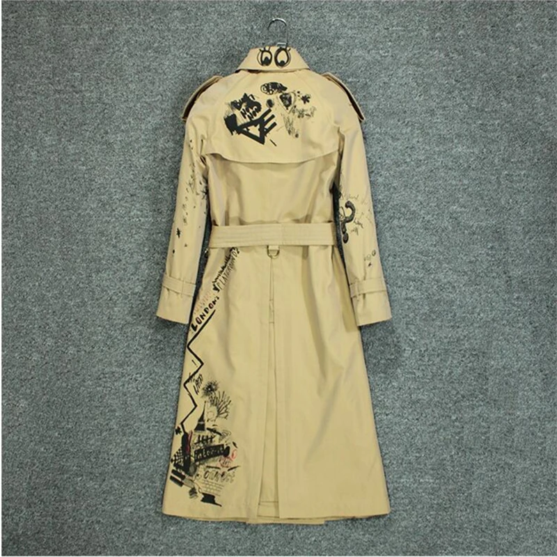 Новинка осени 2019 Модный классический двубортный тренчкот в английском стиле с