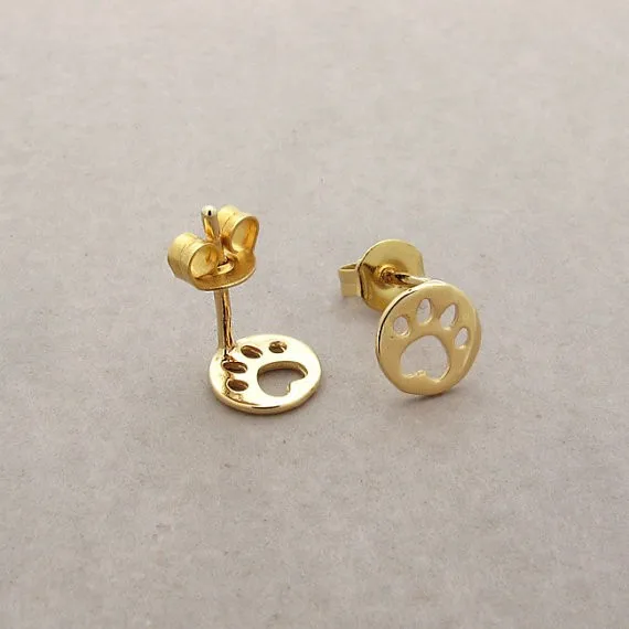 Женские серьги гвоздики с принтом Собачья лапа|animal earrings for women|animal earringsdog paw |
