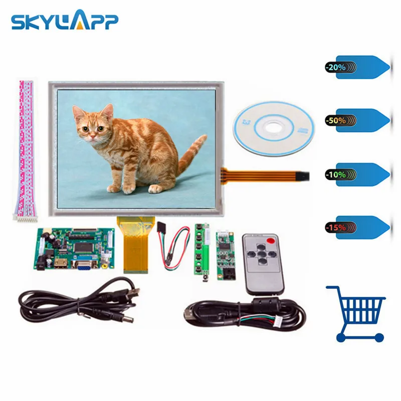 Skylarpu 8-дюймовый полный ЖК-дисплей AT080TN52 HDMI/VGA/2AV плата драйвера Сенсорная панель