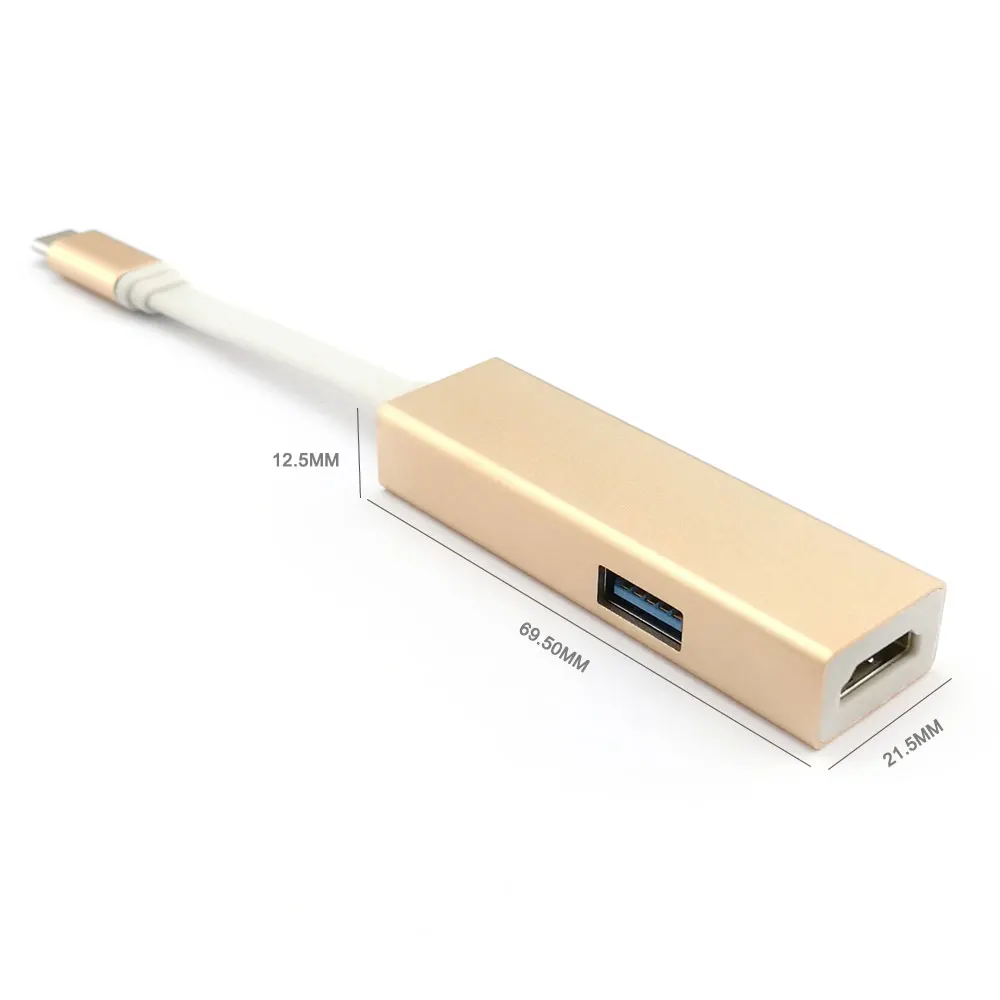USB c концентратора leadzoe 3.1 Type-C HDMI адаптер 4 К + 3.0 USB-C конвертер кабель цифровой