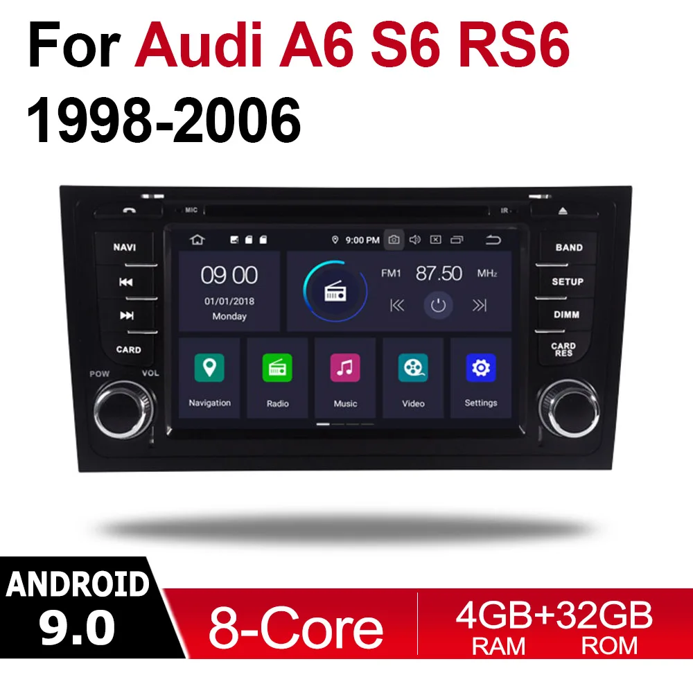 Standard machine Для Audi A6 S6 RS6 4B 4F 1998~ 2006 MMI Android автомобильный мультимедийный плеер wifi gps навигация Авторадио HD сенсорный экран Bluetooth карта - Цвет: Standard machine