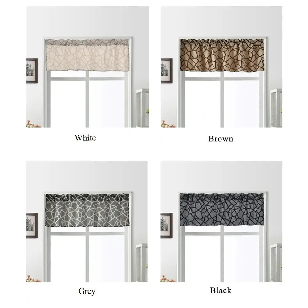 LOZUJOJU 1 piece Rod Pocket Short Curtains Semi Shade Valance Drops Geometric Rustic Elegant Home Decor Thread All Match | Дом и сад