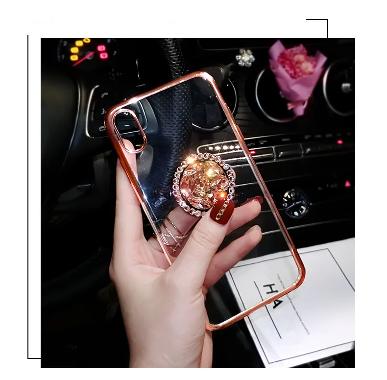 Роскошный чехол со стразами мягкий для Xiaomi 8SE Lite 5X 6X MAX2 3 Redmi 6 4A 5A Note5A с держателем| |