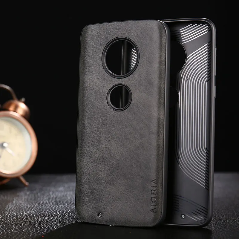 Чехол для Moto G7 G6 G5S Plus роскошный винтажный кожаный силиконовый чехол Motorola funda