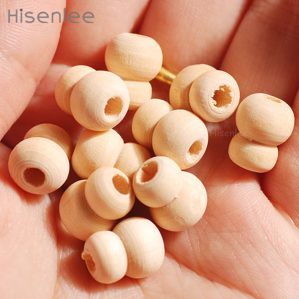 Hisenlee 12 мм 100% Необработанные деревянные бусины в форме тыквы используемые для