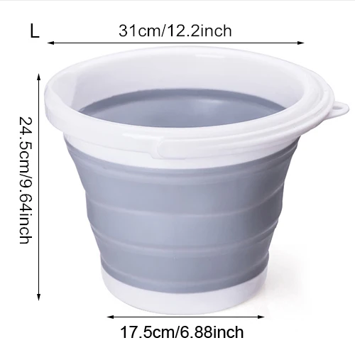 L Gray Bucket Складные туристические ведра пластиковые жидкостные моющие автомобильные Складные портативные мойки для воды бытовые чистящие инструменты аксессуары - Цвет: L Gray Bucket