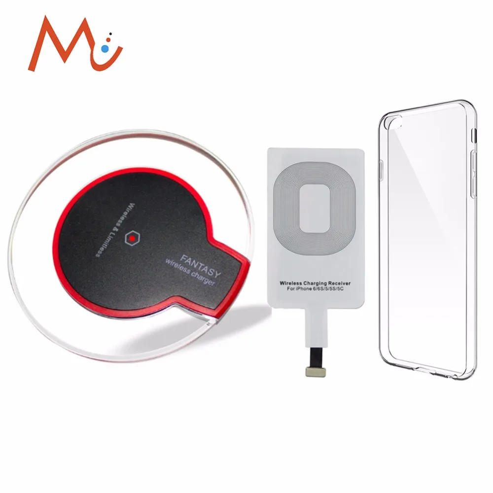 Qi Wireless Charger Pad for iPhone X 8 plus with Charging receiver iphone 5s 6s 6 7 Plus | Мобильные телефоны и
