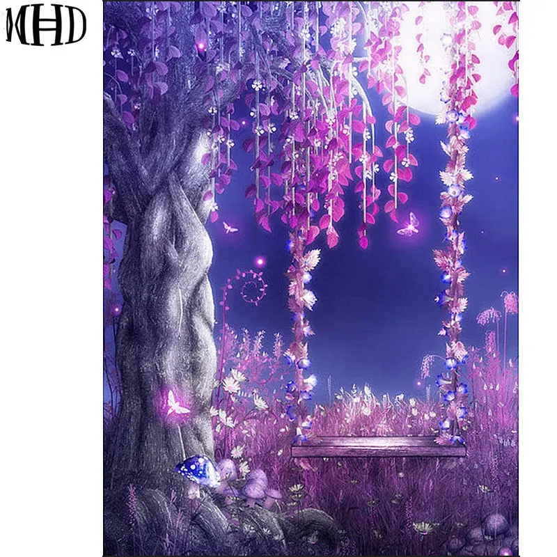 Алмазная вышивка MHD Moonrise Sakura 5D сделай сам алмазная роспись крестиком украшение