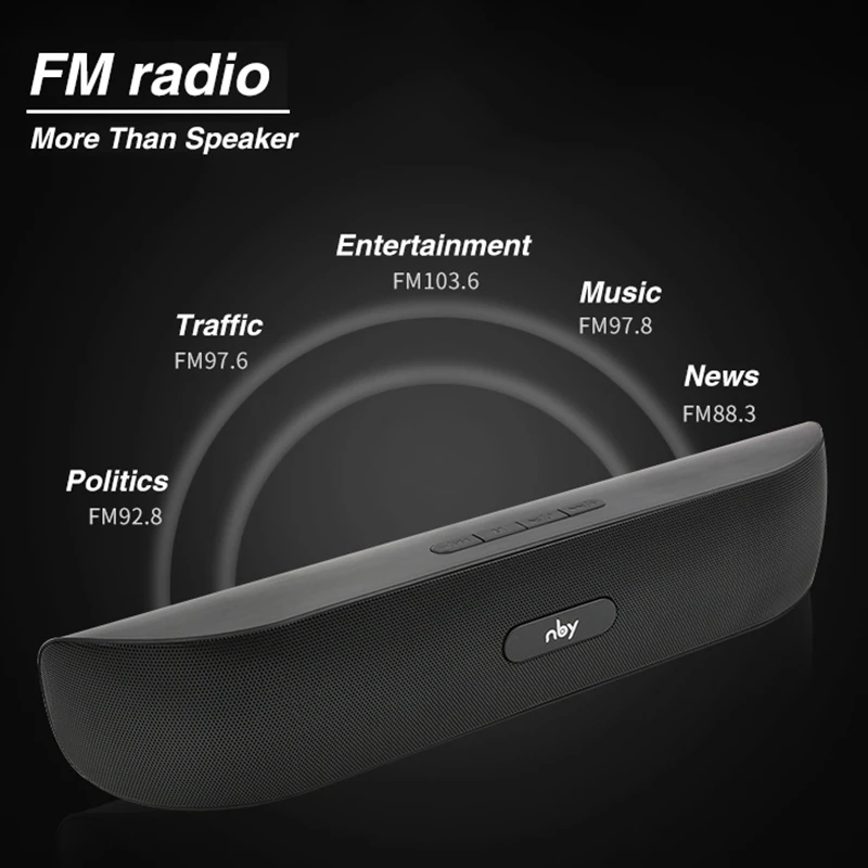 Bluetooth-Колонка nby008 портативная с Fm-радио 10 Вт | Электроника