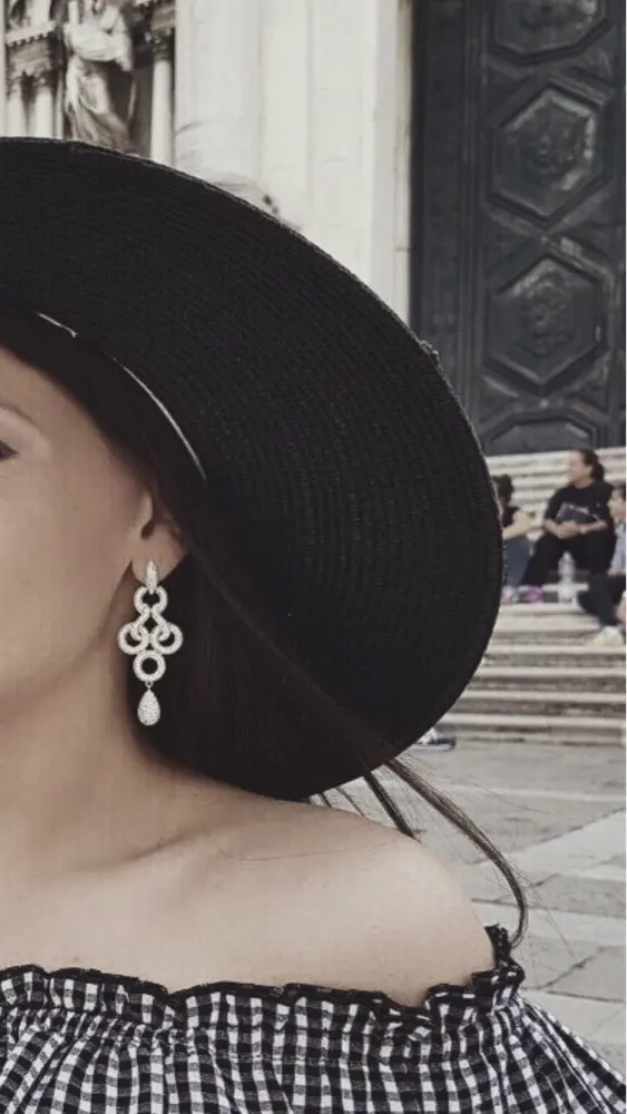 Женские длинные серьги GODKI популярные модные с фианитом|wedding earrings for women|silver wedding