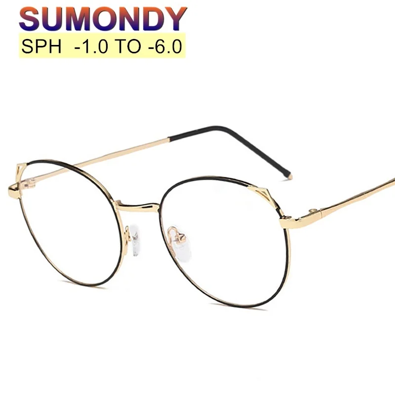 SUMONDY SPH-1,0 до-6,0 рецептурных очков для близорукости мужчин женщин Высококлассные кошачьи очки с диоптрий миопия оптические очки Готовая продукция UF43