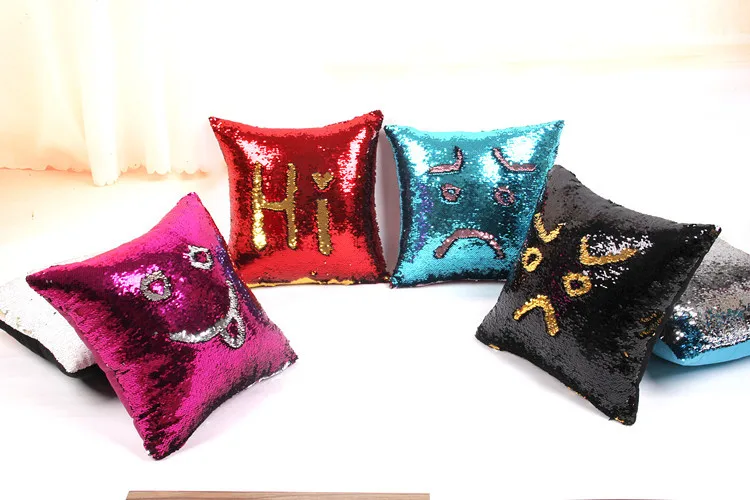 Обратимые Блесток Русалка Подушку Волшебное Изменение Цвета Бросьте Чехол Home Decor