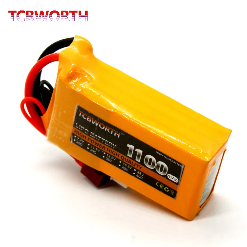 RC LiPo аккумулятор 4S 14 8 V 1100mAh 35C-70C для вертолета самолета автомобиля лодки